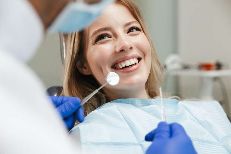A woman getting ready for Dental Veneers in West Allis, WI